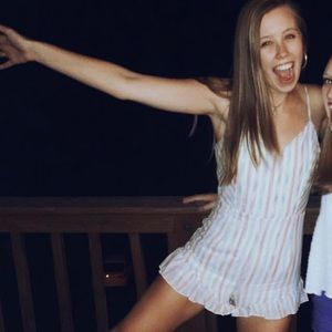 Striped romper size small